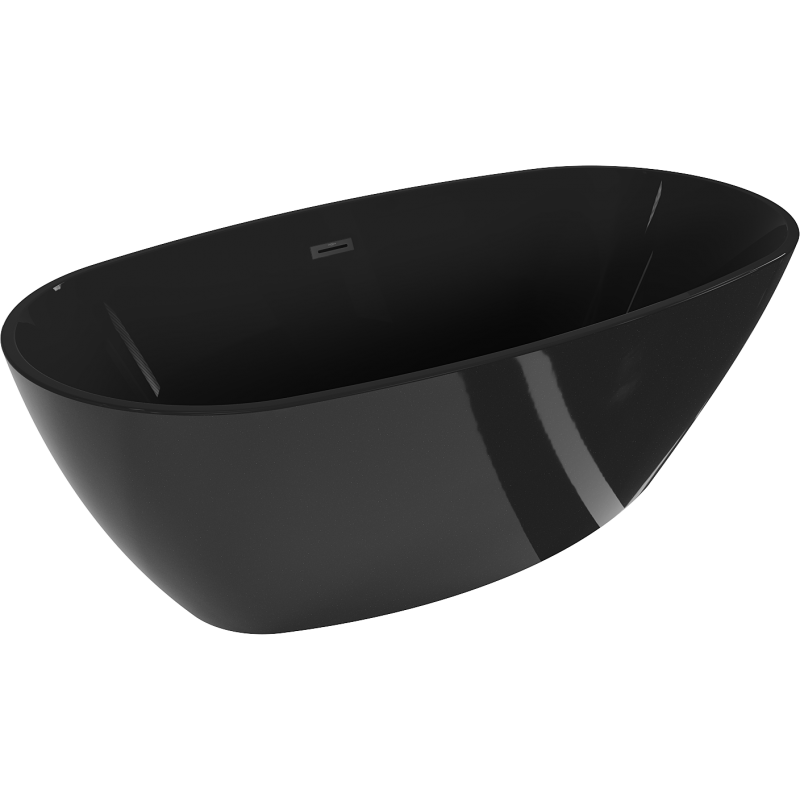 Mexen Eris vrijstaande badkuip 170 x 80 cm, zwart, zwarte overloop - 53441708070-70