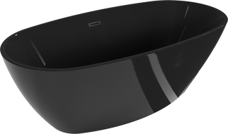 Mexen Eris freistehende Badewanne 170 x 80 cm, schwarz, Überlauf schwarz - 53441708070-70