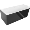 Mexen Mia baignoire autoportante d'angle gauche 180 x 80 cm, blanc/noir, trop-plein blanc - 52691808075L-20
