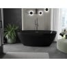 Mexen Eris freistehende Badewanne 170 x 80 cm, schwarz, Überlauf in Gun Metal - 53441708070-95