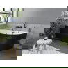 Mexen Mia vrijstaande hoekbad links 180 x 80 cm, wit/zwart, zwarte overloop - 52691808075L-70