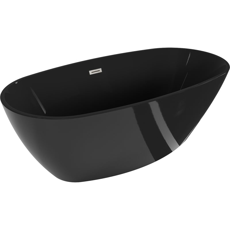 Mexen Eris vabalt seisev vann 170 x 80 cm, must, üleliigune nikeldatud hari - 53441708070-97