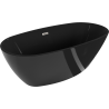 Mexen Eris freistehende Badewanne 170 x 80 cm, schwarz, verchromter Überlauf - 53441708070-97