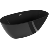 Mexen Eris vrijstaande badkuip 170 x 80 cm, zwart, overloop geborsteld nikkel - 53441708070-97