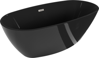 Mexen Eris baignoire autoportante 170 x 80 cm, noire, trop-plein nickel brossé - 53441708070-97