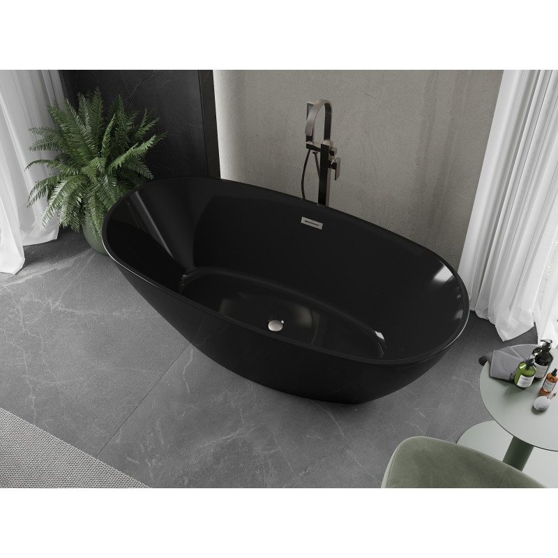 Mexen Eris vabalt seisev vann 170 x 80 cm, must, üleliigune nikeldatud hari - 53441708070-97