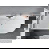 Mexen Mia freistehende linke Eckbadewanne 180 x 80 cm, weiß/schwarz, gebürsteter Messingüberlauf - 52691808075L-65