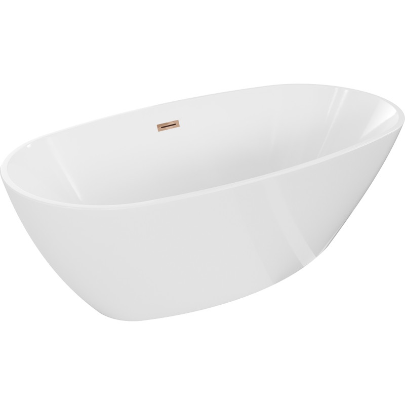 Mexen Eris eraldiseisev vann 180 x 80 cm, valge, ülevooluga roosa kuld - 53441808000-60