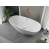 Mexen Eris freistehende Badewanne 180 x 80 cm, weiß, mit Überlauf in roségold - 53441808000-60