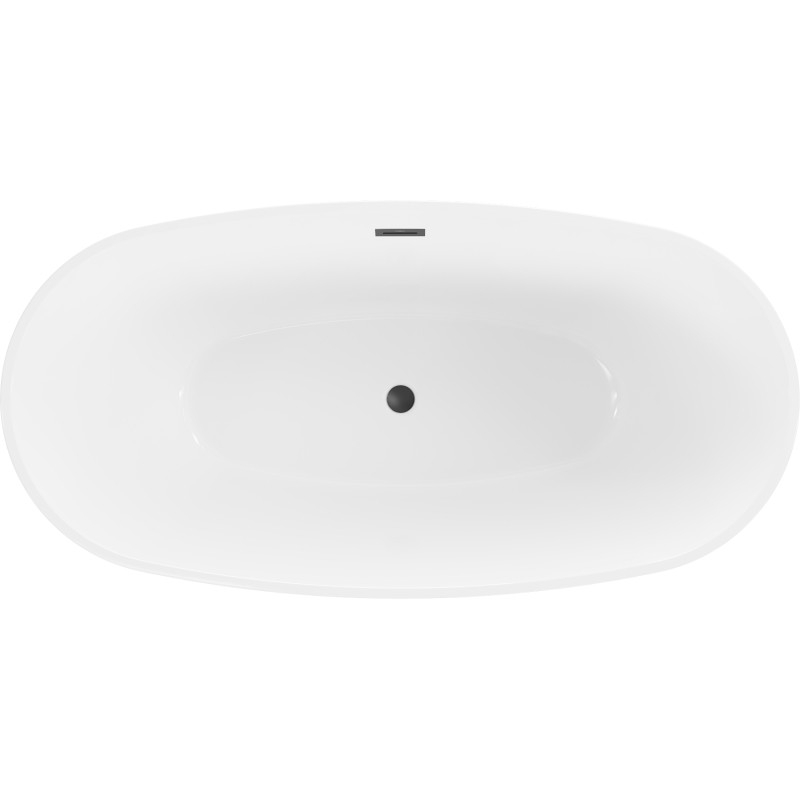 Mexen Eris vann vaba seisev 180 x 80 cm, valge, must ülevool - 53441808000-70
