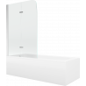 Mexen Vega rectangular bath 160 x 70 cm with casing and 2-wing 100 cm screen, transparent, chrome - 550116070X9010020100