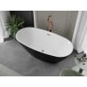 Mexen Eris freistehende Badewanne 180 x 80 cm, weiß/schwarz, rosa Goldüberlauf - 53441808075-60