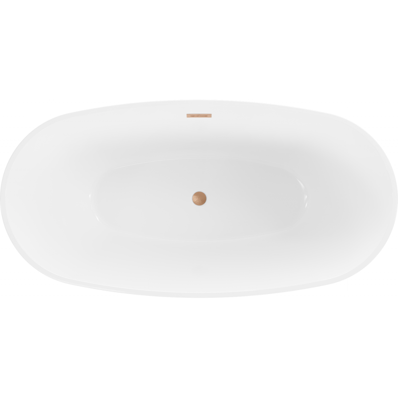 Mexen Eris freestanding bathtub 180 x 80 cm, white/black, brushed copper overflow - 53441808075-65