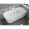 Mexen Mia freistehende rechte Eckbadewanne 180 x 80 cm, weiß, weißer Überlauf - 52691808000P-20