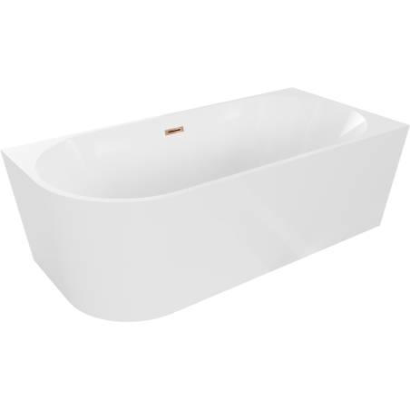 Mexen Mia baignoire autoportante d'angle droite 180 x 80 cm, blanche, trop-plein or rose - 52691808000P-60