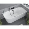 Mexen Mia vasca da bagno freestanding angolare destra 180 x 80 cm, bianca, troppopieno nero - 52691808000P-70
