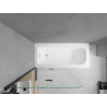 Mexen Vega vasca rettangolare 160 x 70 cm con rivestimento e schermo a 2 ante 100 cm, trasparente, nero - 550116070X9010027000