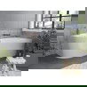 Mexen Mia freistehende rechteckige Badewanne 180 x 80 cm, weiß, gebürstetes Messing - 52691808000P-65