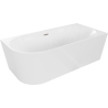 Mexen Mia freistehende rechte Eckbadewanne 180 x 80 cm, weiß, gebürsteter Nickelüberlauf - 52691808000P-97