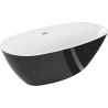Mexen Eris freestanding bathtub 180 x 80 cm, white/black, chrome overflow - 53441808075-01