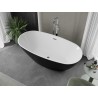 Mexen Eris vann, vabaltseisev 180 x 80 cm, valge/must, kroomitud ülevool - 53441808075-01