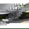 Mexen Mia freistehende rechteckige Badewanne 180 x 80 cm, weiß/schwarz, Überlauf verchromt - 52691808075P-01