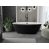 Mexen Eris freistehende Badewanne 180 x 80 cm, weiß/schwarz, schwarzer Überlauf - 53441808075-70