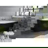 Mexen Mia freestanding right corner bathtub 180 x 80 cm, white/black, gold overflow - 52691808075P-50
