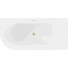 Mexen Mia freistehende rechteckige Badewanne 180 x 80 cm, weiß/schwarz, mit gebürstetem Goldüberlauf - 52691808075P-55