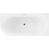 Mexen Mia freestanding right corner bathtub 180 x 80 cm, white/black, gold overflow - 52691808075P-50