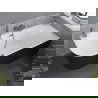 Mexen Mia freistehende rechte Eckbadewanne 180 x 80 cm, weiß/schwarz, gebürstetes Gun Gray Überlauf - 52691808075P-66