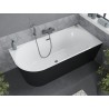 Mexen Mia wanna wolnostojąca narożna prawa 180 x 80 cm, biała/czarna, przelew gun metal - 52691808075P-95