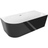 Mexen Mia baignoire autoportante d'angle droite 180 x 80 cm, blanche/noire, trop-plein nickel brossé - 52691808075P-97