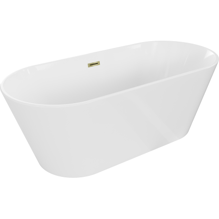 Mexen Flavia freestanding bathtub 150 x 75 cm, white, gold overflow - 54031507500-G