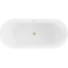 Mexen Flavia vrijstaande badkuip 150 x 75 cm, wit, overloop geborsteld goud - 54031507500-55