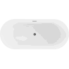 Baignoire autoportante Mexen Flavia 150 x 75 cm, blanche, trop-plein gris foncé brossé - 54031507500-66
