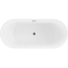 Mexen Flavia vrijstaande badkuip 150 x 75 cm, wit, overloop gun grey geborsteld - 54031507500-66