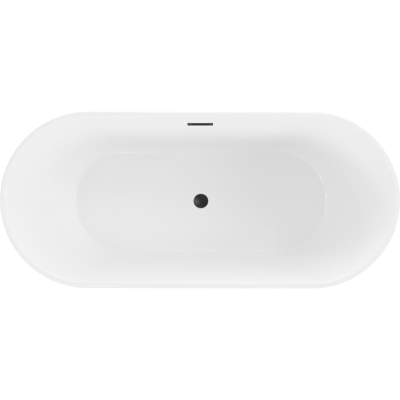 Mexen Flavia freistehende Badewanne 150 x 75 cm, weiß, schwarzer Überlauf - 54031507500-B