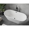 Mexen Flavia vrijstaande badkuip 150 x 75 cm, wit, zwarte overloop - 54031507500-B