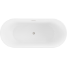 Mexen Flavia vrijstaande badkuip 150 x 75 cm, wit, overloop geborsteld nikkel - 54031507500-97