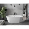 Baignoire Mexen Flavia indépendante 150 x 75 cm, blanche, avec trop-plein noir - 54031507500-70