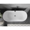 Baignoire Mexen Flavia indépendante 150 x 75 cm, blanche, avec trop-plein noir - 54031507500-70