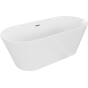 Mexen Flavia vrijstaande badkuip 150 x 75 cm, wit, overloop geborsteld nikkel - 54031507500-97
