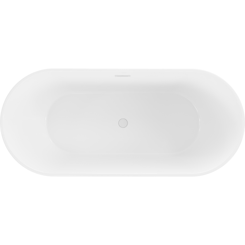 Mexen Flavia freistehende Badewanne 150 x 75 cm, weiß/schwarz, weißer Überlauf - 54031507575-20