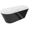 Mexen Flavia freestanding bathtub 150 x 75 cm, white/black, white overflow - 54031507575-20