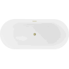 Mexen Flavia freistehende Badewanne 150 x 75 cm, weiß/schwarz, Abfluss mit gebürstetem Gold - 54031507575-55