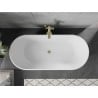 Baignoire autoportante Mexen Flavia 150 x 75 cm, blanche/noire, douche à débordement - 54031507575-50