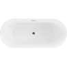Baignoire Mexen Flavia autoportante 150 x 75 cm, blanche/noire, évacuation or rose - 54031507575-60