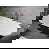 Mexen Flavia freistehende Badewanne 150 x 75 cm, weiß/schwarz, gebürstete Kupferablauf - 54031507575-65