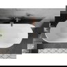 Mexen Flavia freistehende Badewanne 150 x 75 cm, weiß/schwarz, gebürstete Kupferablauf - 54031507575-65